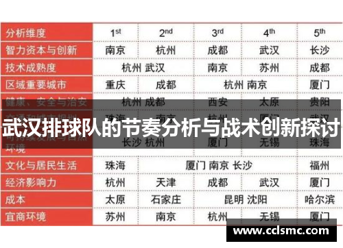 武汉排球队的节奏分析与战术创新探讨