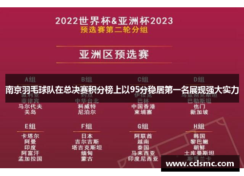 南京羽毛球队在总决赛积分榜上以95分稳居第一名展现强大实力